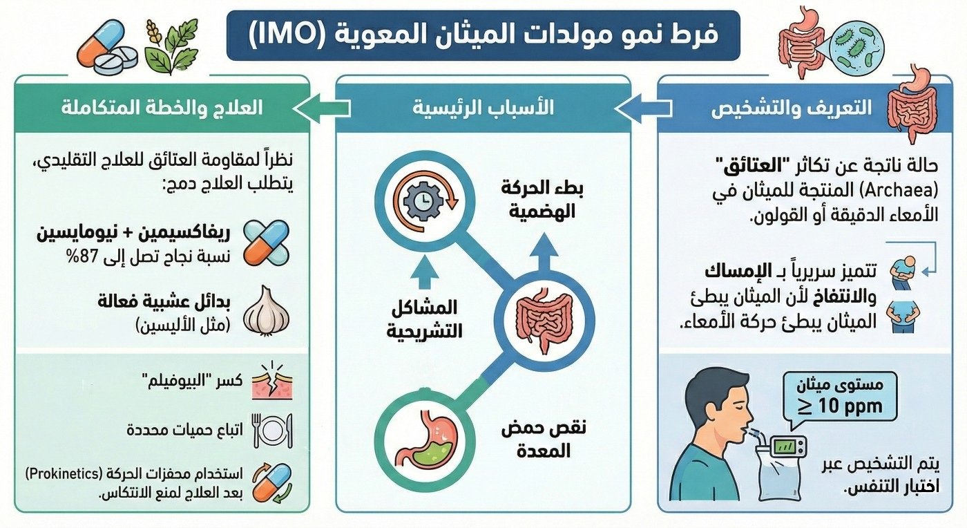 ملخص فرط نمو مولدات الميثان المعوية  (Intestinal Methanogen Overgrowth - IMO)